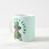 Funny St Patrick's Dog Pawsitive Lucky Kaffeetasse (Vorderseite Links)