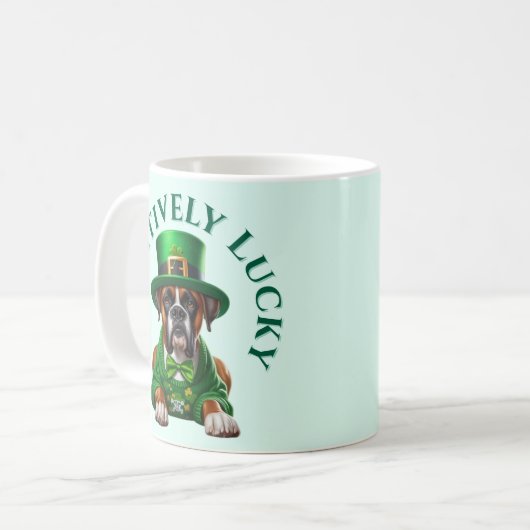 Funny St Patrick's Dog Pawsitive Lucky Kaffeetasse (Vorderseite Links)