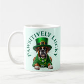 Funny St Patrick's Dog Pawsitive Lucky Kaffeetasse (Links)