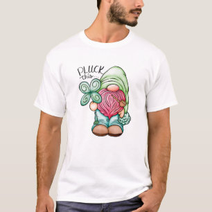 Funny St. Patricks Gnome mit Kleeblatt Dekoration  T-Shirt