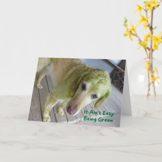 Funny St Patricks Green Golden Retriever Card Karte (Gelbe Blume)