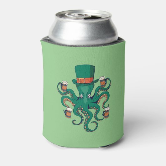 Funny St. Patricks Octopus Dosenkühler (Kanne Rückseite)