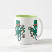 Funny St. Patricks Octopus Zweifarbige Tasse (VorderseiteRechts)
