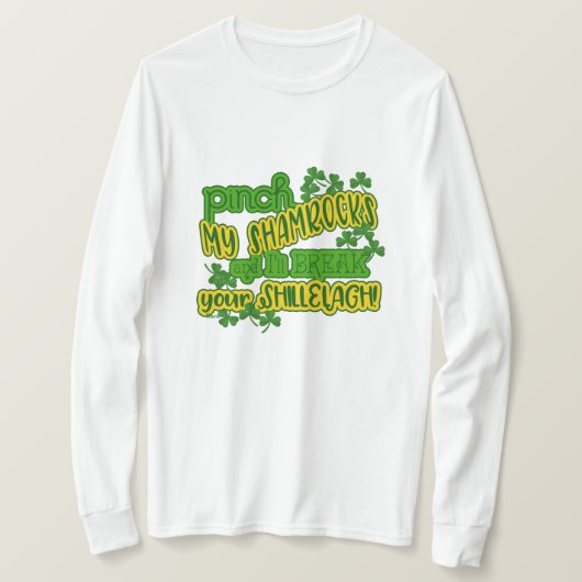 Funny St. Patrick's Women Kleeblatts Shillelagh T-Shirt (Design vorne)