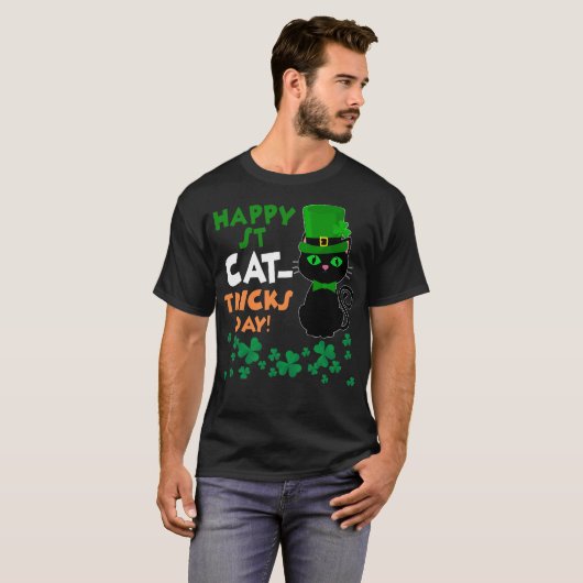 Funny St Pat's Paddy Patrick Day's Happy St Cat Tr T-Shirt (Vorne ganz)