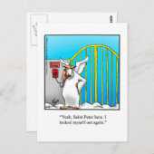 Funny "St Peter Locked Out" Postkarte (Vorne/Hinten)