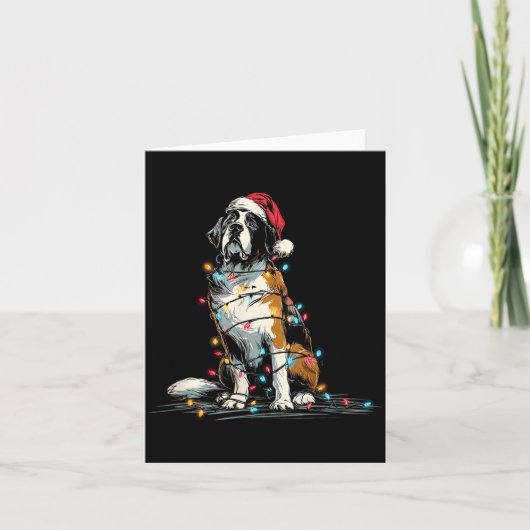 Funny St. Saint Bernard Christmas Graphics Dog Lig Karte (Vorderseite)