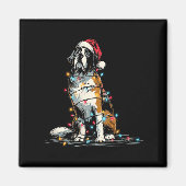 Funny St. Saint Bernard Christmas Graphics Dog Lig Magnet (Vorne)