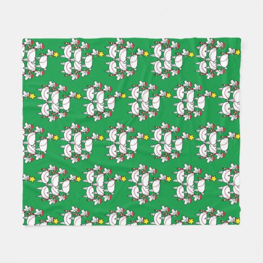 Funny Stack Santa Goats Fleecedecke (Vorderseite (Horizontal))