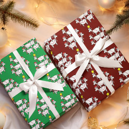 Funny Stack Santa Goats Geschenkpapier Set