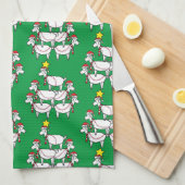 Funny Stack Santa Goats Geschirrtuch (Viertel Falte)