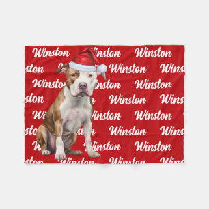 Funny Staffordshire Dogenname Muster Weihnachten Fleecedecke