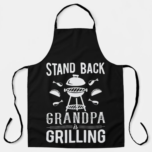 Funny Stand Back Grandpa Grill Schürze (Vorderseite)