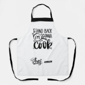 "Funny Stand Back" Ich koche den passenden Namen Schürze (Vorderseite)