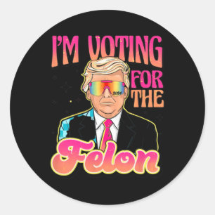Funny Stand mit Trump Abstimmung 4 Trump 2024 Gesc Runder Aufkleber