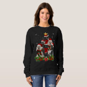 Funny Standard Poodle Dog Weihnachtsbaum Sweatshirt (Vorne ganz)