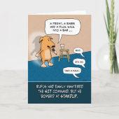 Funny Standup Comic Dog Birthday Karte (Vorderseite)