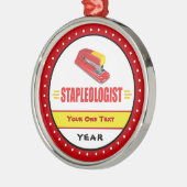 Funny Stapler Lover Titel Ornament Aus Metall (Links)