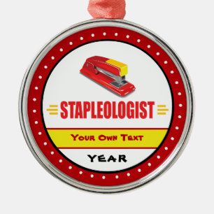 Funny Stapler Lover Titel Ornament Aus Metall