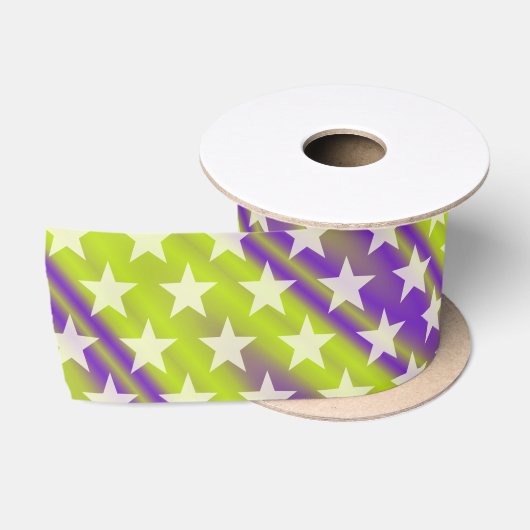 Funny Stars Pattern transparent + Ihr Hintergrund Satinband (Spule)