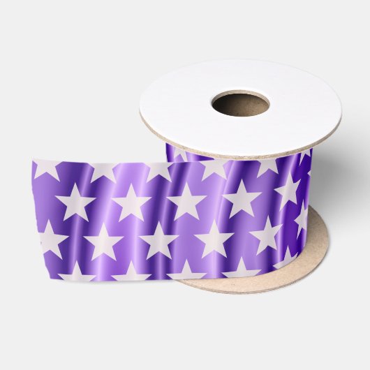 Funny Stars Pattern transparent + Ihr Hintergrund Satinband (Spule)