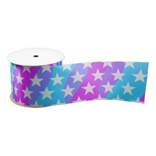 Funny Stars Pattern transparent + Ihr Hintergrund Satinband
