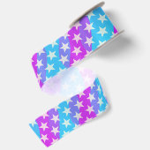 Funny Stars Pattern transparent + Ihr Hintergrund Satinband (Rückseite)
