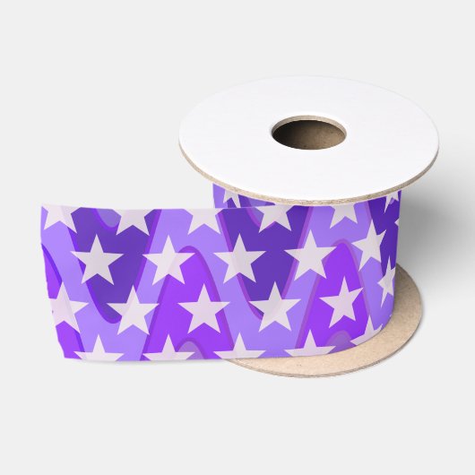 Funny Stars Pattern transparent + Ihr Hintergrund Satinband (Spule)