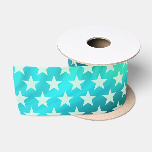 Funny Stars Pattern transparent + Ihr Hintergrund Satinband (Spule)