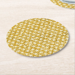 Funny Stars Pattern transparent + Ihre Idee Runder Pappuntersetzer