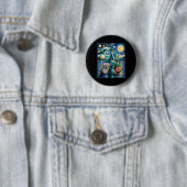 Funny Statue of Liberty Cries, Van Gogh Starry Nig Button (Beispiel)