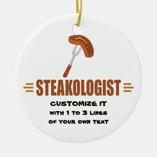 Funny Steak Keramik Ornament (Vorne)
