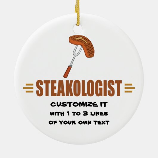 Funny Steak Keramik Ornament (Hinten)