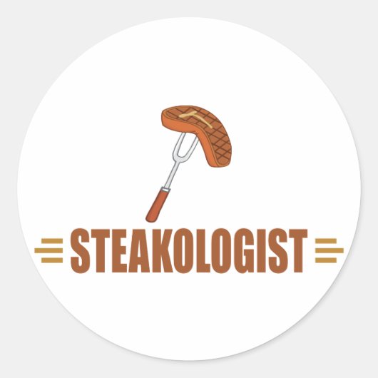 Funny Steak Runder Aufkleber (Vorderseite)