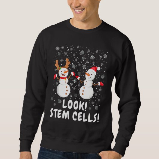 Funny Steam Cell Snowman Weihnachtswissenschaft Sweatshirt (Vorderseite)