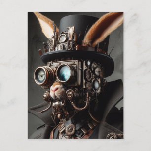 Funny Steampunk Bunny Postkarte