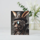 Funny Steampunk Bunny Postkarte (Stehend Vorderseite)
