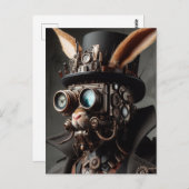 Funny Steampunk Bunny Postkarte (Vorne/Hinten)