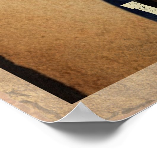 Funny Steampunk Cat In Blue Jacket Poster (Ecke)