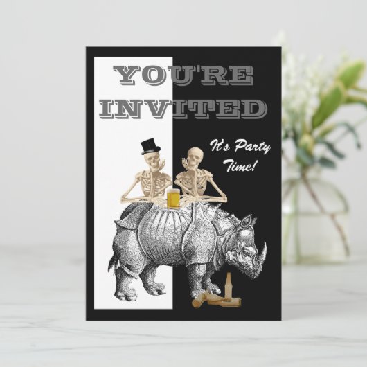 Funny Steampunk gothic Einladung (Stehend Vorderseite)