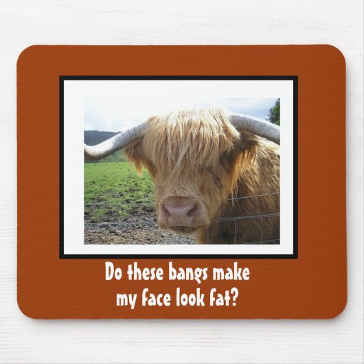 Funny Steer mit Bangs Mousepad (Vorne)