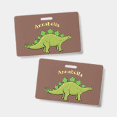 Funny stegosaurus dinosaurus Cartoon Ausweis (Vorder- & Rückseite)