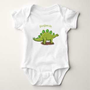 Funny stegosaurus dinosaurus Cartoon Baby Strampler