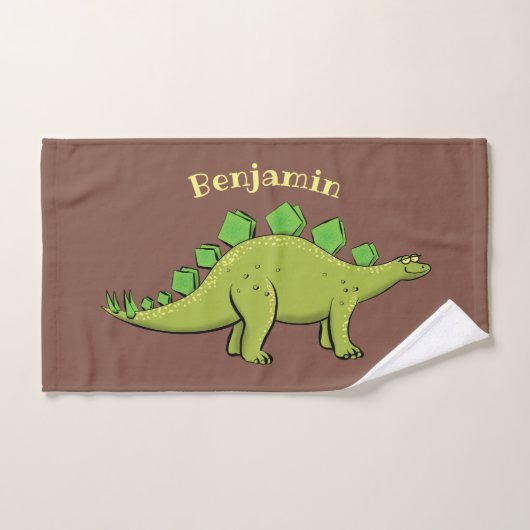 Funny stegosaurus dinosaurus Cartoon Badhandtuch Set (Handtuch)
