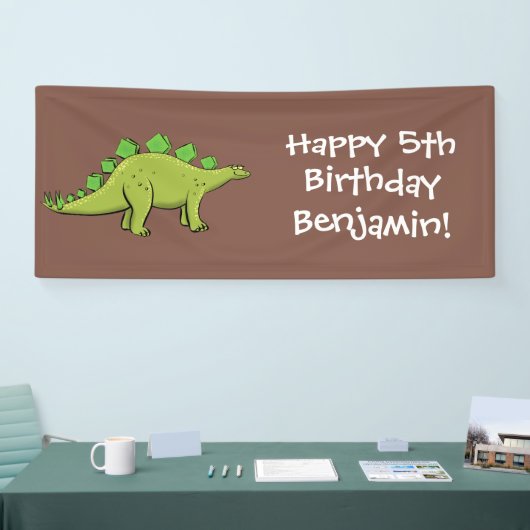 Funny stegosaurus dinosaurus Cartoon Banner (Messe)