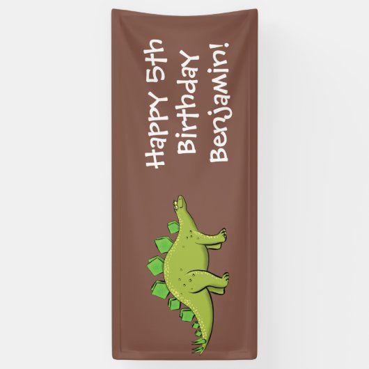 Funny stegosaurus dinosaurus Cartoon Banner (Vertikal)