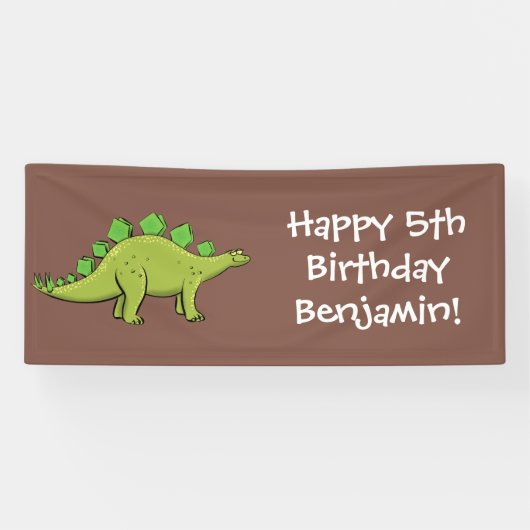 Funny stegosaurus dinosaurus Cartoon Banner (Horizontal)