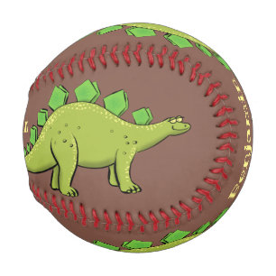 Funny stegosaurus dinosaurus Cartoon Baseball