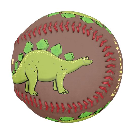 Funny stegosaurus dinosaurus Cartoon Baseball (Vorne Rechts)