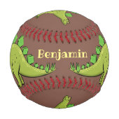 Funny stegosaurus dinosaurus Cartoon Baseball (Rückseite)